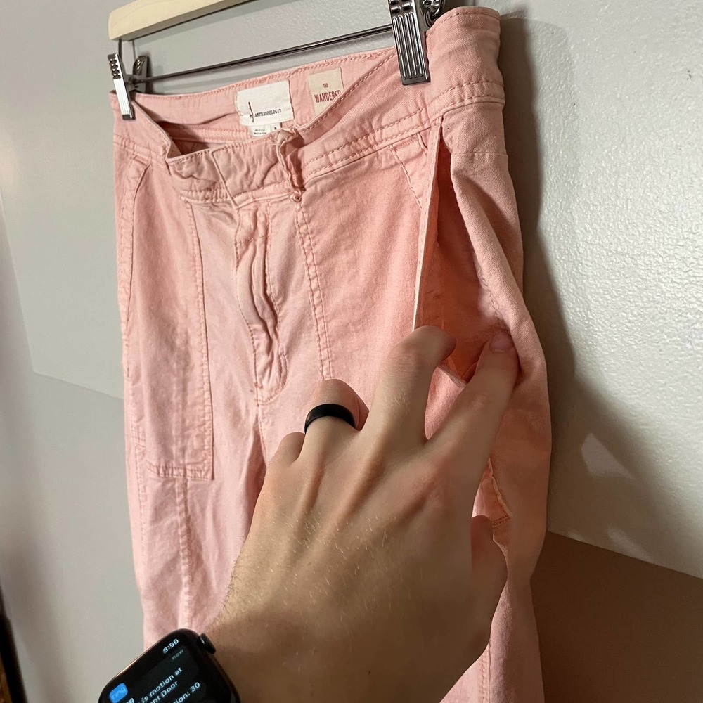 Anthropologie The Wanderer Dusty Pink Cargo Straight Leg Pants Size 30 - Picture 15 of 16